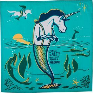 Primitives by Kathy Kinda Salty About Not Being a Mermaid Kitchen Dish Towel